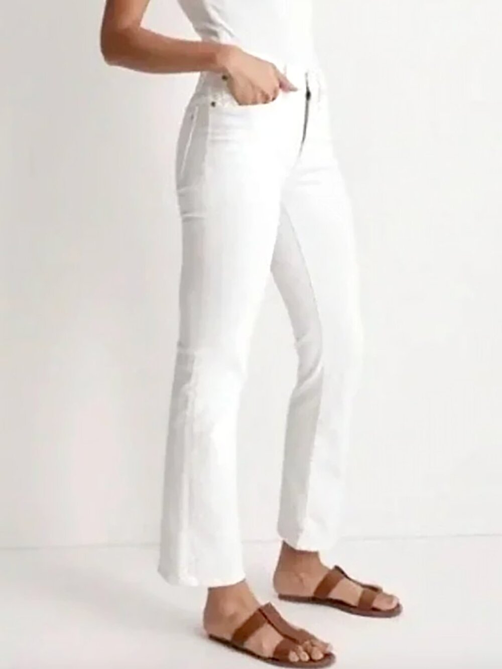 Madewell White Bootcut Jeans Size 30 Mid Rise Kick Out Bootcut Flare Denim